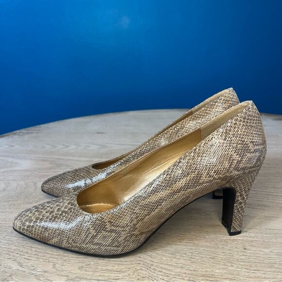 Vintage Stuart Weitzman Snakeskin Leather Pump Heels Women’s 10 (modern 9.5) - Picture 12 of 13